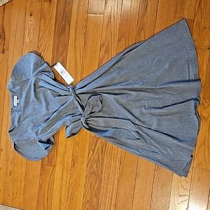 Calvin Klein NWT Gray Flutter Type Sleeve Dress
